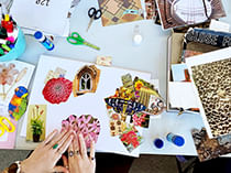 Christmas card making Collage Club